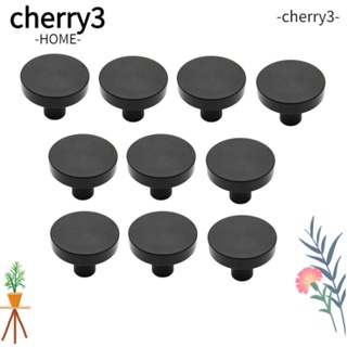 Cherry3 ลูกบิดประตูตู้เสื้อผ้า ลิ้นชัก ทรงกลม สีดํา 1-1/5 นิ้ว 10 แพ็ค