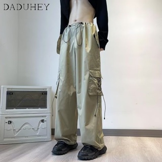 DaDuHey🔥 Mens and Womens American-Style Multi-Pocket All-Matching Straight Cargo Pants Summer Fashion Brand Fashion Loose Casual Pants