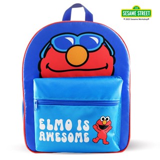 SST4-กระเป๋าเป้ : Elmo is Awesome Backpack-BP-B13-Blue W11.5xH13x4.5 in