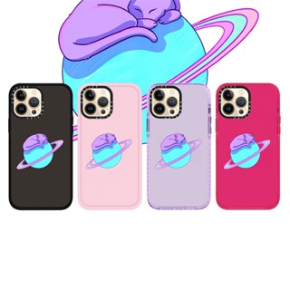 Casetify X Space Cat RosePink เคสโทรศัพท์มือถือแบบนิ่ม ใส กันกระแทก ลายอวกาศ สําหรับ iPhone 14 13 12 11 Pro MAX IX XS MAX XR 6 6s 7 8 Plus
