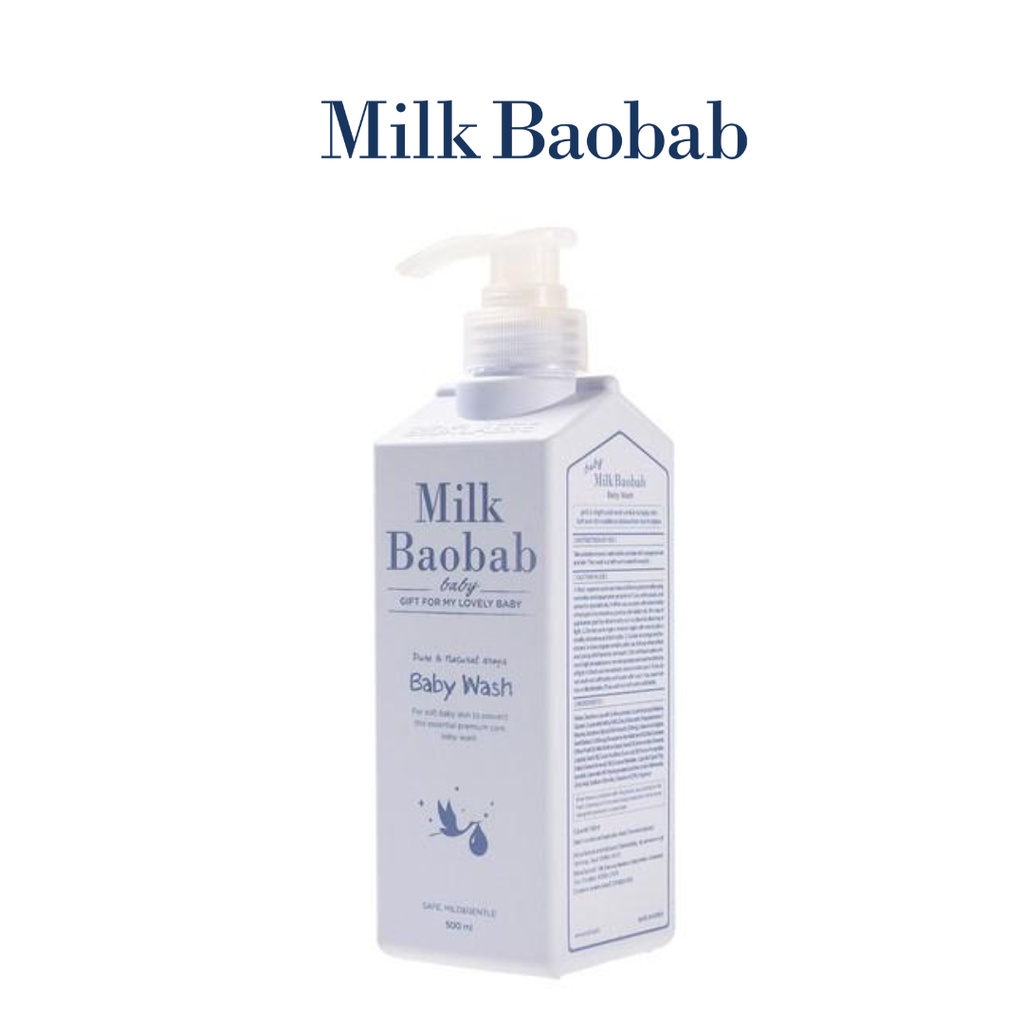🍼 Milk Baobab Baby Wash 500ml PH5.5 สบู่อาบน้ำสำหรับเด็ก สูตรอ่อนโยนพิเศษ ไม่ระคายเคืองผิว นำเข้าจาก