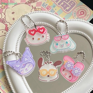 &lt;Yiwuyuan&gt; พวงกุญแจ จี้แว่นตา 3D ลาย Kawaii Sanrio Kt Kuromi Cinnamoroll My Melody สร้างสรรค์ สําหรับตกแต่งกระเป๋าเป้สะพายหลัง รถยนต์ ของขวัญวันเกิดเด็ก