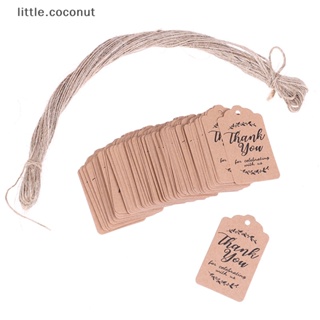 [little.coconut] ป้ายแท็กกระดาษคราฟท์ ลาย Thank You สีน้ําตาล สําหรับอาบน้ําเด็ก งานแต่งงาน 100 ชิ้น