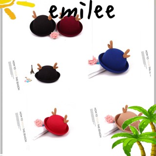 Emilee หมวกโบลเลอร์ ลายกวางเอลก์น่ารัก ให้ความอบอุ่น ของขวัญคริสต์มาส ฤดูหนาว สําหรับผู้หญิง