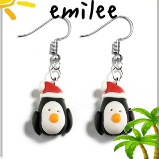 Emilee ต่างหูตะขอ ดินโพลิเมอร์ แฮนด์เมด เครื่องประดับแฟชั่นคริสต์มาส