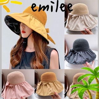 EMILEE หมวกบักเก็ต กันแดด ป้องกันรังสียูวี แบบพับได้ เหมาะกับใส่กลางแจ้ง