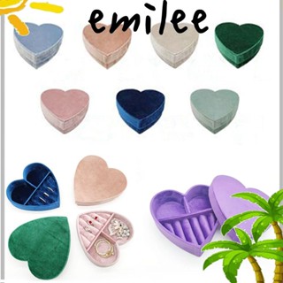 EMILEE กล่องเก็บเครื่องประดับ ผ้ากํามะหยี่ รูปหัวใจ แบบสร้างสรรค์