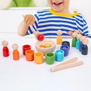 Youn กล่องจับคู่สี ตุ๊กตาฟิกเกอร์ Montessori