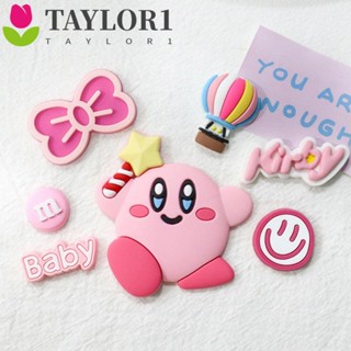 Taylor1 แผ่นป้าย PVC รูปตุ๊กตาเคอร์บี้ 3D สําหรับตกแต่งพวงกุญแจ กิ๊บติดผม DIY 5 ชิ้น