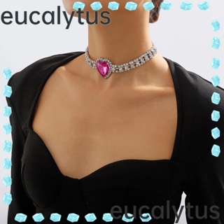 Eucalytus1 สร้อยคอโชคเกอร์ รูปหัวใจ หรูหรา เครื่องประดับ สําหรับงานแต่งงาน ปาร์ตี้