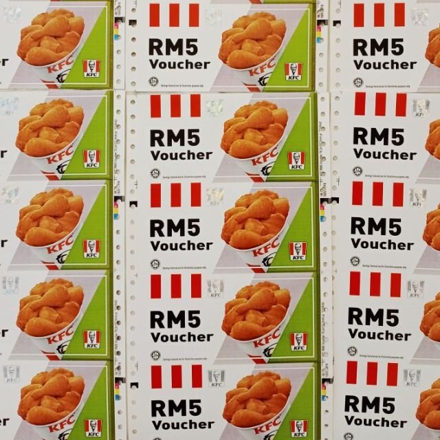 บัตรกํานัล KFC ใช้งานได้สาขา Quanma KFC 10 ชิ้น * คูปองเงินสด RM5 (รวม RM50)