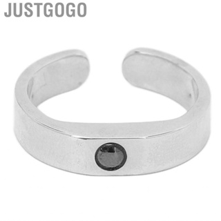 Justgogo Prevent Snoring Ring  Breath Aid Quick Relief Adjustable Titanium Steel Acupressure for Home Men Women