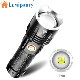 Lumiparty XHP ไฟฉาย LED 90 ดวง กันน้ํา ซูมได้ ชาร์จ USB สําหรับตั้งแคมป์