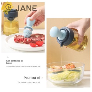 Jane 2 in 1 เครื่องจ่ายน้ํามันมะกอก 550 มล. พร้อมหัวจ่ายน้ําส้มสายชู ไม่หยด แบบพกพา สีฟ้า