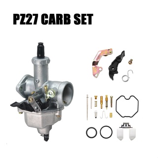 MOTOPARTS SHOP ZSDTRP PZ27 Motorcycle Carburetor Set with Hand Choke Lever Switch and Repair Kit for Honda CG125 CG150 CG250 TTR250