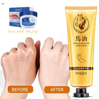 ครีมทามือซ่อมแซมน้ำมันม้า Anti-aging Soft Hand Whitening Moisturizing Hand Cream nuuo