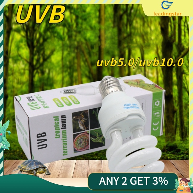 Leadingstar โคมไฟแคลเซียม Uvb 5.0 10.0 ประหยัดพลังงาน สําหรับสัตว์เลื้อยคลาน เต่า จิ้งจก
