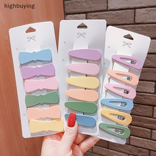 [highbuying] กิ๊บติดผม ทรงสามเหลี่ยม หูกระต่าย เรขาคณิต สีแคนดี้ เนื้อแมตต์ สําหรับผู้หญิง 6 ชิ้น ต่อชุด