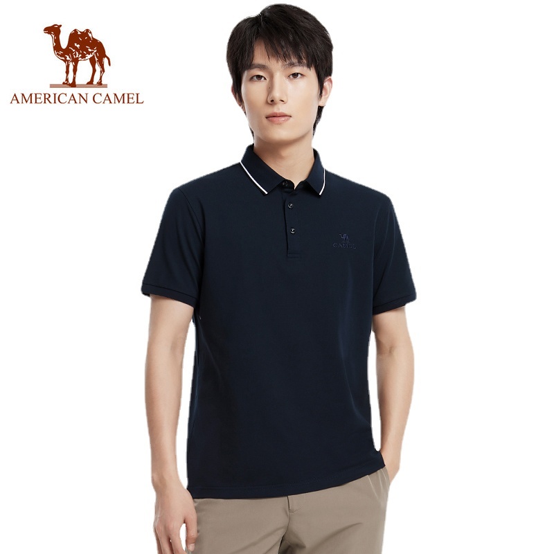 American CAMEL เสื้อโปโล แขนสั้น คอปก ลําลอง สําหรับผู้ชาย