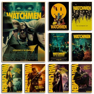 โปสเตอร์กระดาษคราฟท์ ลายภาพยนต์ Action Science Fiction Suspense Watchmen สไตล์อเมริกันเรโทร