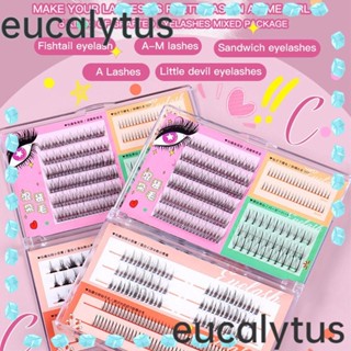 Eucalytus1 คลัสเตอร์ขนตาปลอม ส่วนล่าง ขนตาปลอม นุ่ม เป็นธรรมชาติ