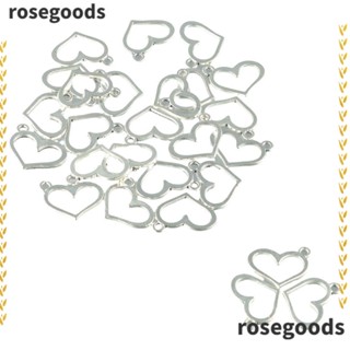 Rosegoods1 จี้หัวใจโลหะ สีเงิน เครื่องประดับ สําหรับสร้อยข้อมือ แหวน