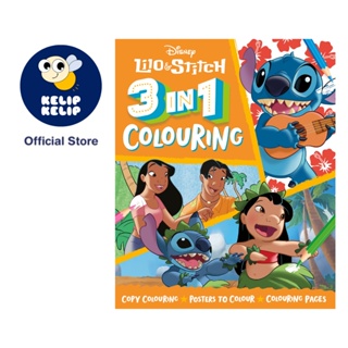 Disney Lilo &amp; Stitch 3 in 1 สมุดระบายสี พร้อมคู่มือ และโปสเตอร์ สําหรับเด็ก