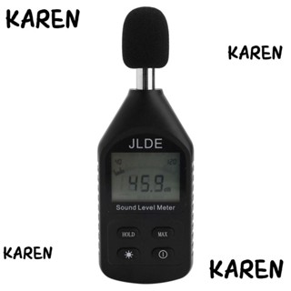 Karen เครื่องวัดระดับเสียง หน้าจอ LCD 30-130dBA เสียงดังมากสุด ต่อนาที