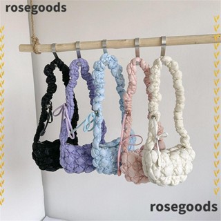 Rosegoods1 กระเป๋าสะพายไหล่ กระเป๋าช้อปปิ้ง ทรงเมสเซนเจอร์ สีพื้น สําหรับผู้หญิง