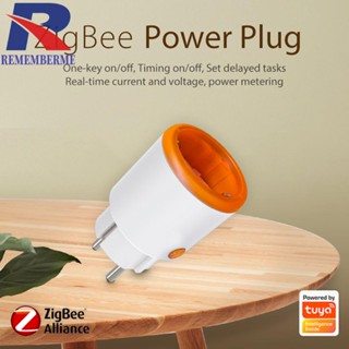 [rememberme.th] Tuya ปลั๊กไฟอัจฉริยะ EU 16A Zigbee 3.0 พร้อมมอนิเตอร์พาวเวอร์