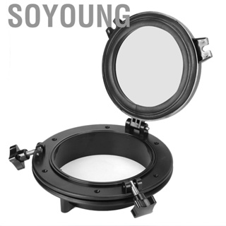 Soyoung Porthole Replacement Boat Accessory 8in Opening Portlight Black Easy Round Shape Installation Universal for RV Yacht