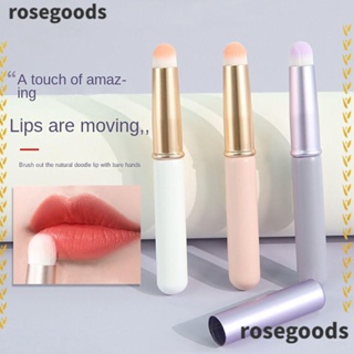 Rosegoods1 แปรงทาลิปสติก ขนาดเล็ก แบบพกพา พร้อมฝาปิด 3 สี สําหรับผู้หญิง