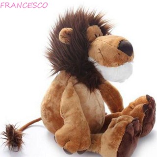 Francesco ตุ๊กตาสิงโต ตุ๊กตายัดไส้ ของขวัญปีใหม่ Baby Jungle Series การ์ตูนสิงโต ตุ๊กตายัดไส้ รถ เครื่องประดับตกแต่งบ้าน สัตว์ป่า ตุ๊กตาสัตว์