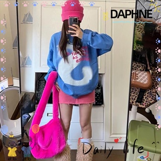 Daphne กระเป๋าสะพายไหล่ ขนปุยเทียม แบบนิ่ม สีแคนดี้ แฟชั่นสําหรับผู้หญิง