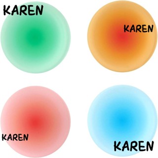 Karen ที่รองแก้วอะคริลิค ทรงกลม ไล่โทนสี 3.8 นิ้ว สีแดง ส้ม น้ําเงิน เขียว 4 ชิ้น