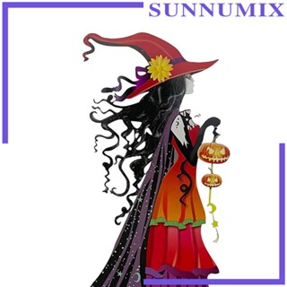 [Sunnimix] ป้ายแม่มดฮาโลวีน พร้อมหมุด สําหรับตกแต่งบ้าน สวนหลังบ้าน