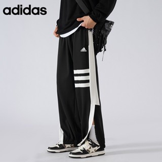 Adidas ของแท้ 100% กางเกงกีฬา มีซิป ระบายอากาศ ทรงหลวม สตรีทแฟชั่น สําหรับผู้ชาย