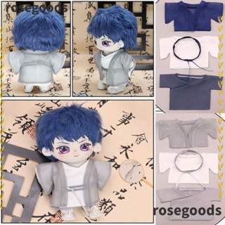 Rosegoods1 เสื้อผ้าตุ๊กตา ผ้าฝ้าย สไตล์จีนโบราณ สําหรับตุ๊กตากิโมโน ยูกาตะ 20 ซม. DIY