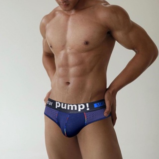 Pump ขายดี กางเกงชั้นใน ผ้าตาข่าย ระบายอากาศ แห้งเร็ว สีพื้น ทรงสลิมฟิต สําหรับผู้ชาย MP292