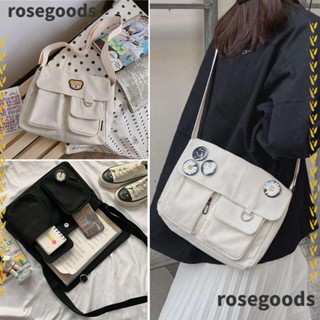 Rosegoods1 กระเป๋าสะพายไหล่ลําลอง ทรงโท้ท แฟชั่นสไตล์วินเทจ