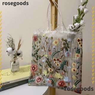 Rosegoods1 กระเป๋าถือ กระเป๋าสะพายไหล่ ปักลาย แฟชั่นโรแมนติก 2023