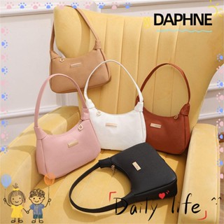 Daphne กระเป๋าถือ หนัง PU สีพื้น สไตล์โบโฮ สําหรับผู้หญิง