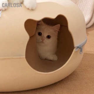  CARLOSA เตียงอุโมงค์แมวพร้อมหน้าต่างระบายอากาศ 2 ช่องถอดล้างทำความสะอาดได้ Cat Carve Bed พร้อมซิปปิดสำหรับทุกฤดูกาล