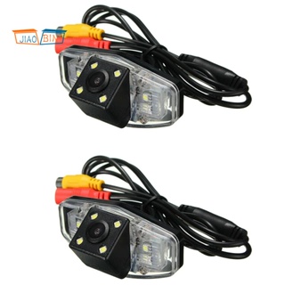 กล้องมองหลังรถยนต์อัตโนมัติ พร้อมไฟ LED 4 ดวง สําหรับ Honda Accord Civic EK FD Pilot Fit Jazz 2 ชิ้น