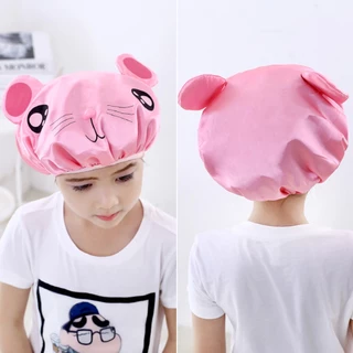 ღ หมวกอาบน้ำกันน้ำลายการ์ตูนเด็ก 2 ชั้น หมวกอาบน้ำเด็กป้องกันหูน่ารัก