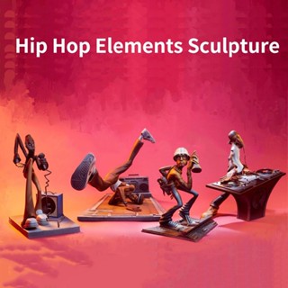 New Hip Hop Elements Sculpture Artist Statue DJ Break Dance Styling Resin Decor