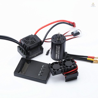 Funygame มอเตอร์ไร้แปรงถ่าน 3660 3800KV 80A ESC พร้อมมอเตอร์ฮีตซิงก์พัดลมระบายความร้อน สําหรับรถบรรทุก 1/8