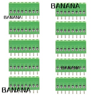 Banana1 บล็อกเทอร์มินัลเชื่อมต่อ PCB สีเขียว 150V สกรูเมาท์ PCB 6A 10 ชิ้น