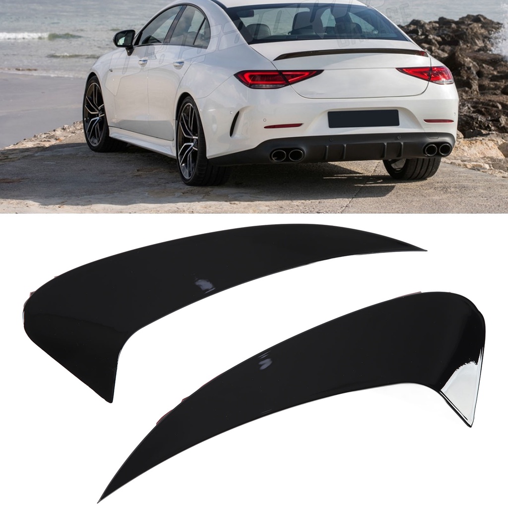 Fitness Life คู่ของกันชนหลังช่องระบายอากาศสปอยเลอร์ Splitter สีดำเงาสำหรับ Benz CLS-Class C257 AMG-Line CLS53 2018 ขึ้นไป