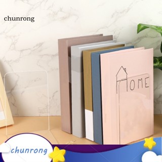 Chunrong ชั้นวางหนังสืออะคริลิคใส กันรอยขีดข่วน สําหรับตกแต่งโต๊ะ 4 ชิ้น